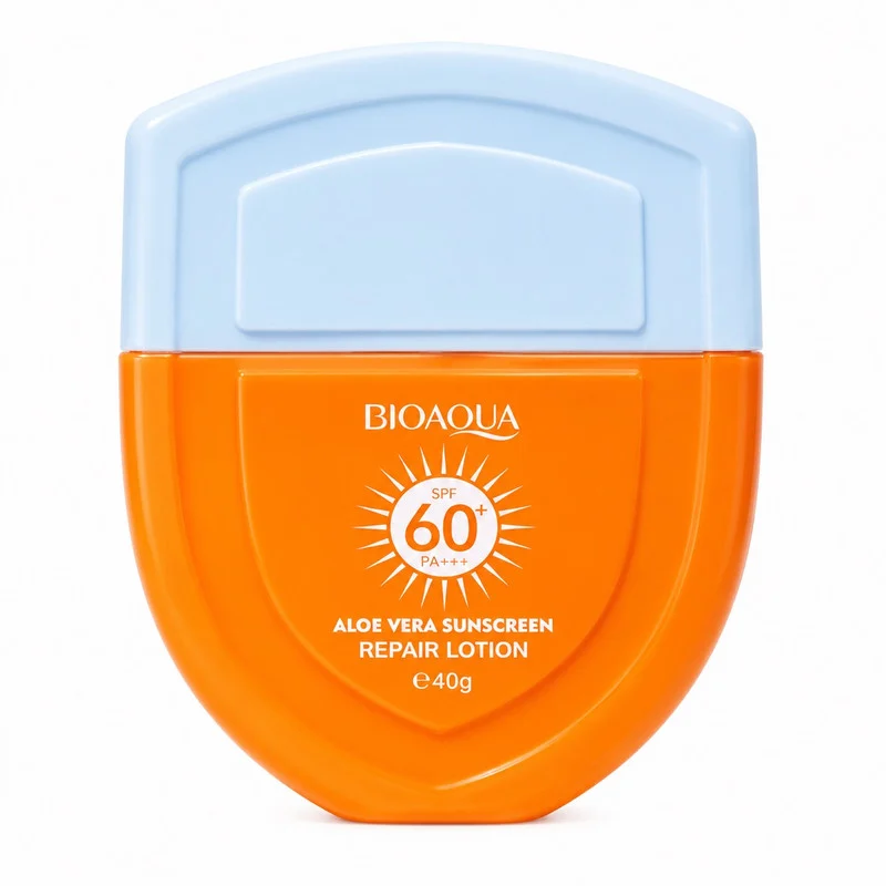 کرم ضد آفتاب بی‌رنگ صورت بایو آکوا SPF 60 مدل Aloe Vera ‌محافظ در برابر PA+++ مناسب برای انواع پوست حجم 40 میلی‌لیتر