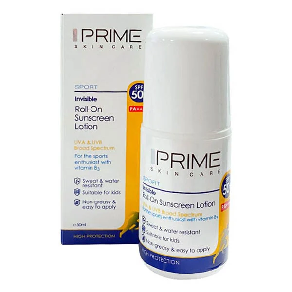 لوسیون ضدآفتاب پرایم مدل Spoert Invisible Roll-On، حجم 50 میلی‌لیتر