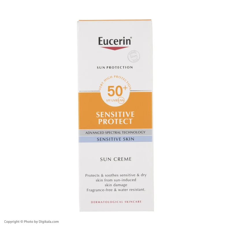 کرم ضد آفتاب بی رنگ اوسرین +SPF50 مدل Sensitive Protect مناسب پوست های حساس حجم 50 میلی لیتر