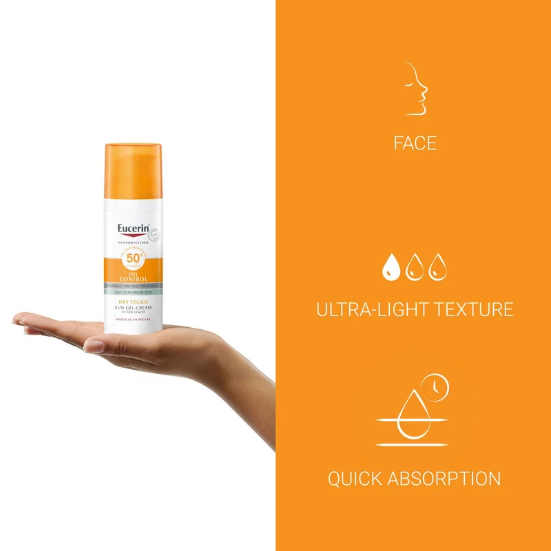 لوسیون ضد آفتاب بدون رنگ اوسرین SPF 50 مدل control ‌مناسب پوست‌های چرب حجم 75 میلی‌لیتر