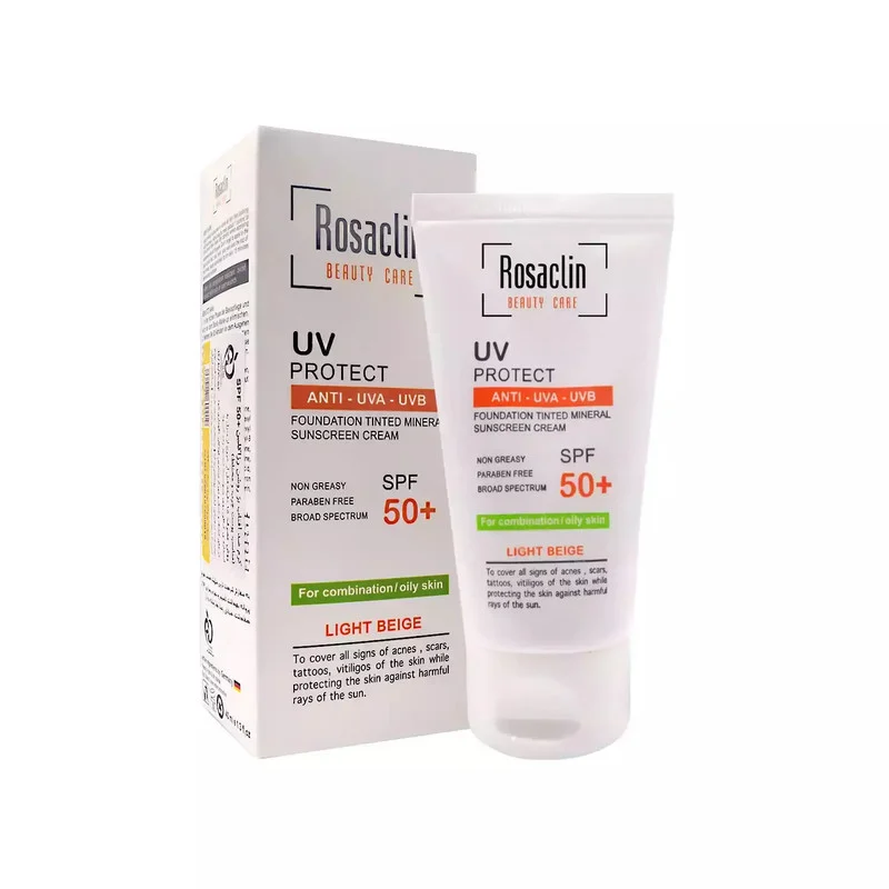 کرم ضد آفتاب رزاکلین مدل Oily light beige حجم 40 میلی لیتر