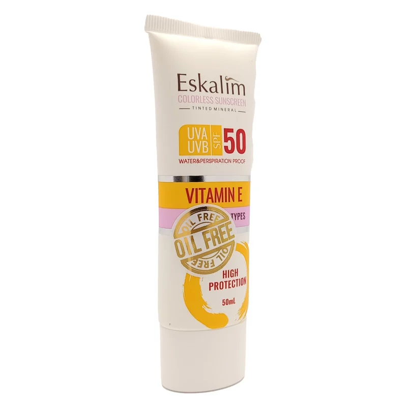کرم ضد آفتاب بی‌رنگ دست و صورت اسکالیم SPF 50 مدل OIL FREE ‌محافظ در برابر UVA و UVB مناسب برای انواع پوست حجم 50 میلی‌لیتر