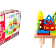 بازی آموزشی مونته سوری طرح پایه اشکال مدل goodcow wood517