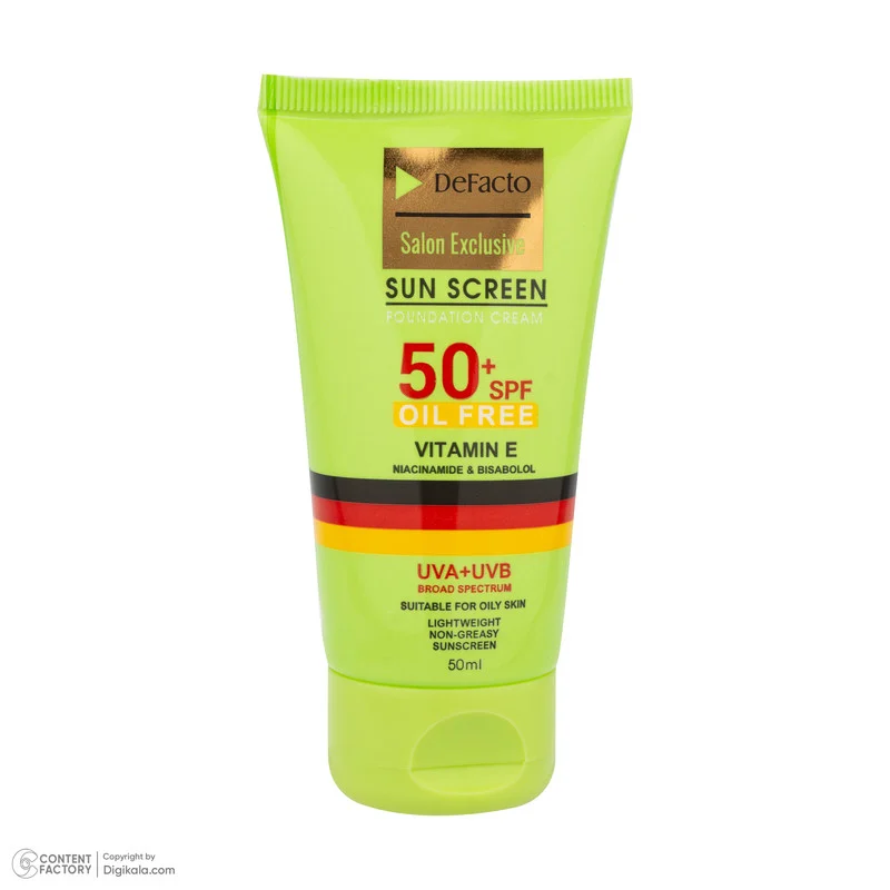 کرم ضد آفتاب رنگی صورت دیفکتو SPF 50 مدل 02 ‌مناسب برای پوست‌های چرب حجم 50 میلی‌لیتر