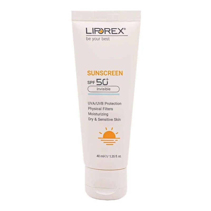 کرم ضد آفتاب بدون رنگ لیپورکس SPF 50 مدل DS محافظ UVA ،UVB، مناسب پوست خشک حجم 40 میلیلیتر
