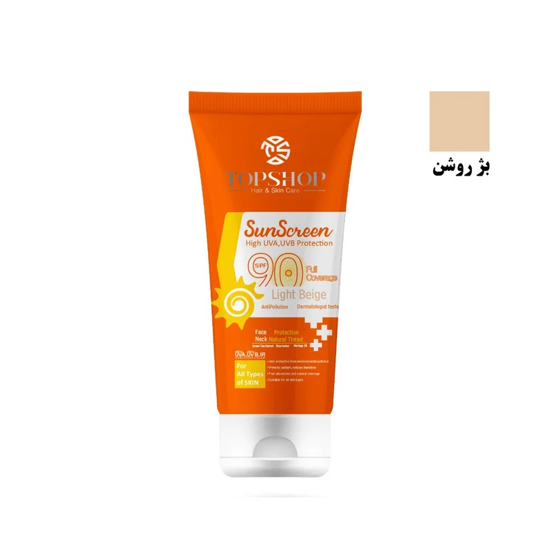 کرم ضد آفتاب تاپ شاپ مدل 90 حجم 50 میلی لیتر بسته 2 عددی