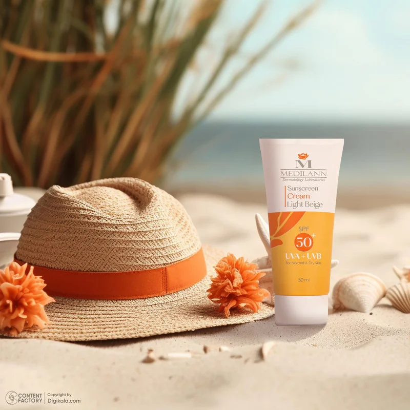 کرم ضدآفتاب رنگی مدیلن SPF50، مناسب پوست‌های خشک، حجم 50 میلی‌لیتر