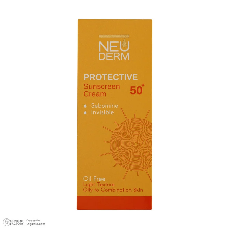 کرم ضدآفتاب بی‌رنگ نئودرم مدل Highly Protective SPF50، مناسب پوست‌های چرب تا مختلط، حجم 50 میلی‌لیتر