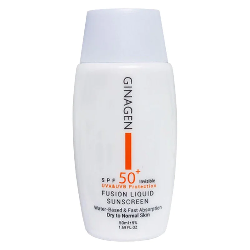 کرم ضد آفتاب بدون رنگ ژیناژن SPF 50 مدل 00 مناسب پوست‌های خشک و معمولی حجم 50 میلی‌لیتر