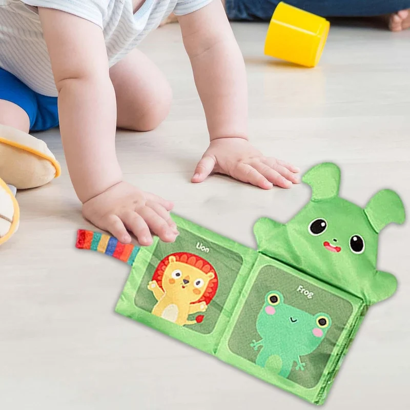 بازی آموزشی حیوانات مدل کتاب پارچه ای و دست پوش طرح خرگوش