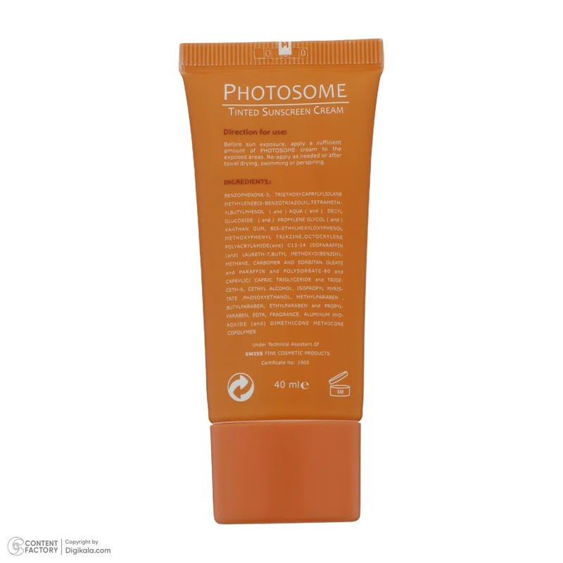 کرم ضد آفتاب رنگی فیس دوکس SPF 30 مدل photosome 02 محافظ اشعه UVA و UVB، ‌ضد آب، مناسب پوست های خشک حجم 40 میلی لیتر