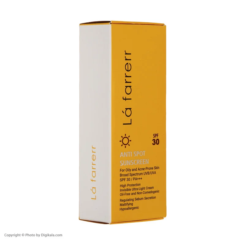 کرم ضدآفتاب و ضدلک بی‌رنگ لافارر مدل SPF30، مناسب پوست‌های چرب، حجم 40 میلی‌لیتر