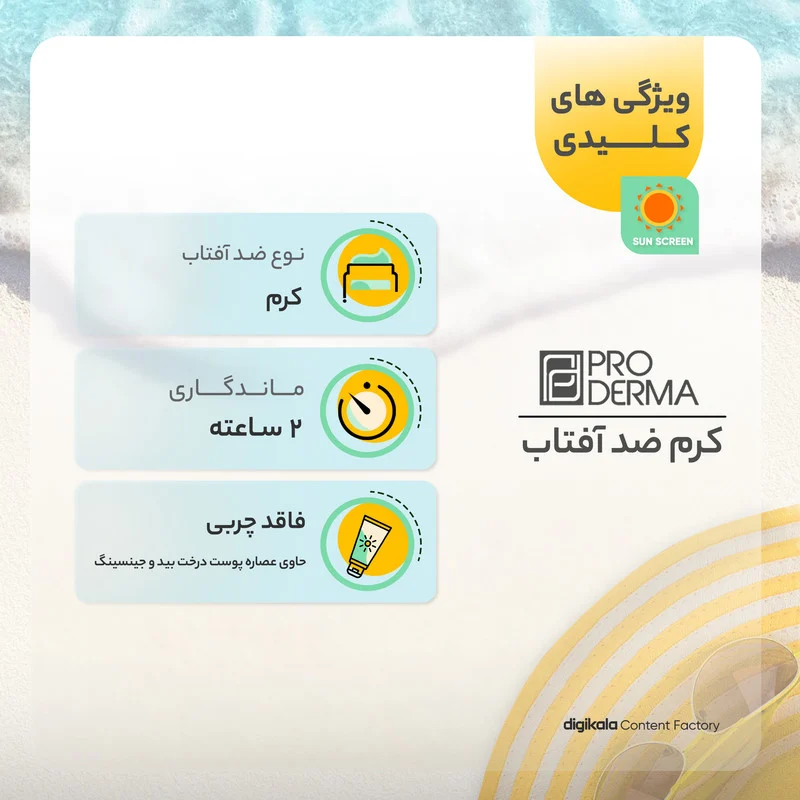 کرم ضدآفتاب فاقد چربی پرودرما مدل SPF50، حجم 40 میلی‌لیتر