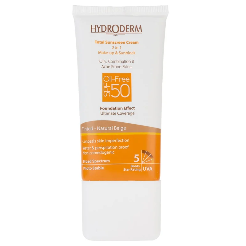 کرم ضدآفتاب هیدرودرم مدل Natural Beige، حجم 40 میلی‌لیتر