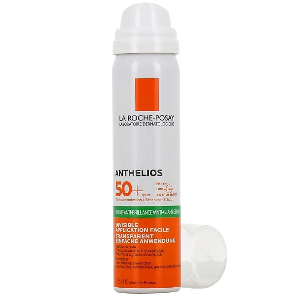 اسپری ضد آفتاب بدون رنگ لاروش پوزای SPF 50 مدل Anthelios Brume Anti Brillance مناسب پوست های چرب و مختلط حجم 75 میلی‌لیتر