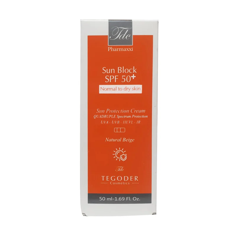 کرم ضد آفتاب رنگی تگودر SPF 50 مدل su02 مناسب پوست خشک و حساس حجم 50 میلیلیتر
