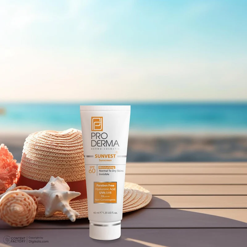 کرم ضدآفتاب و مرطوب‌کننده پرودرما مدل SPF60، حجم 40 میلی‌لیتر