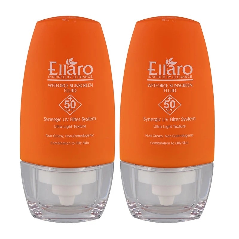فلوئید ضد آفتاب بی‌رنگ صورت الارو SPF 50 مدل Wetforce محافظ در برابر UVA، UVB ‌مناسب برای پوست‌ چرب حجم 50 میلی‌لیتر مجموعه دو عددی
