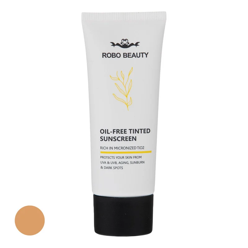 کرم ضدآفتاب رنگی SPF50 روبو بیوتی مدل Oil Free ‌مناسب پوست‌های چرب، حجم 40 میلی‌لیتر