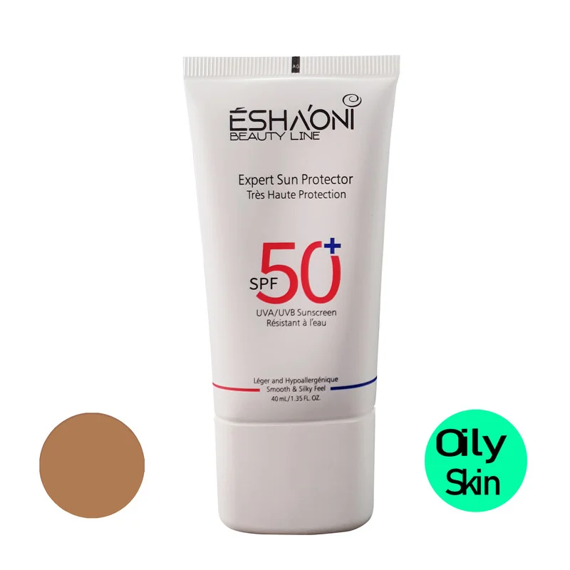 فلوئید ضد آفتاب رنگی اشااونی SPF50 مدل 02 مناسب پوست های چرب و آکنه دار حجم 40 میلیلیتر