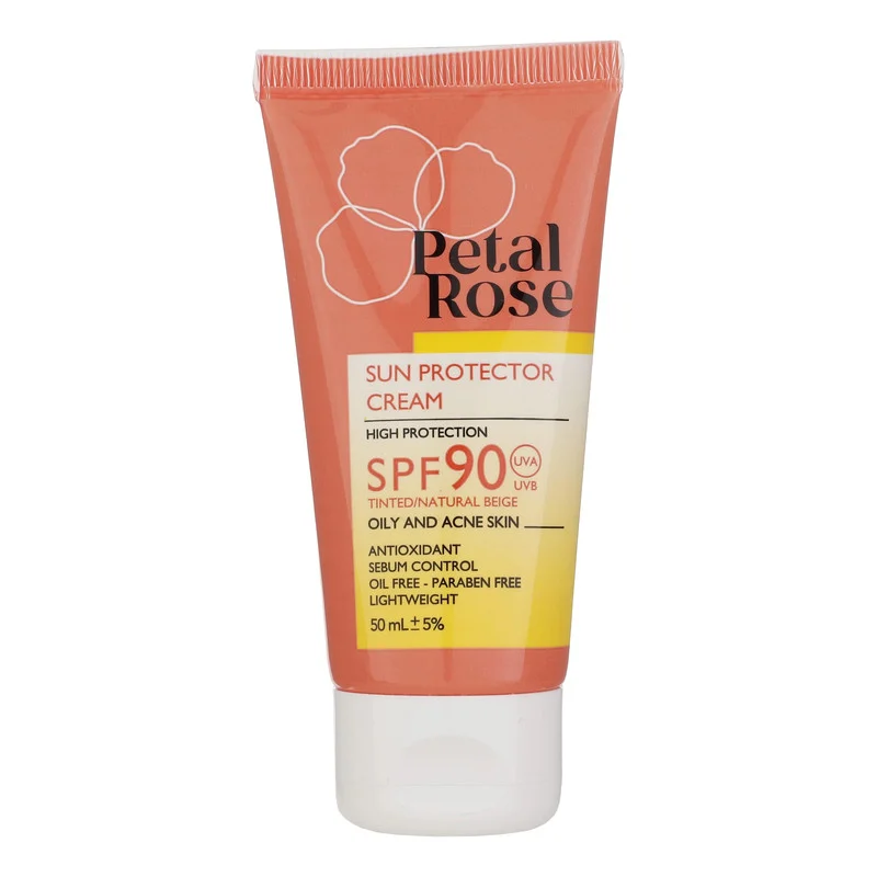 کرم ضد آفتاب رنگی پتال رز SPF 90 مدل 01 مناسب پوست‌های چرب ‌حجم 50 میلی‌لیتر