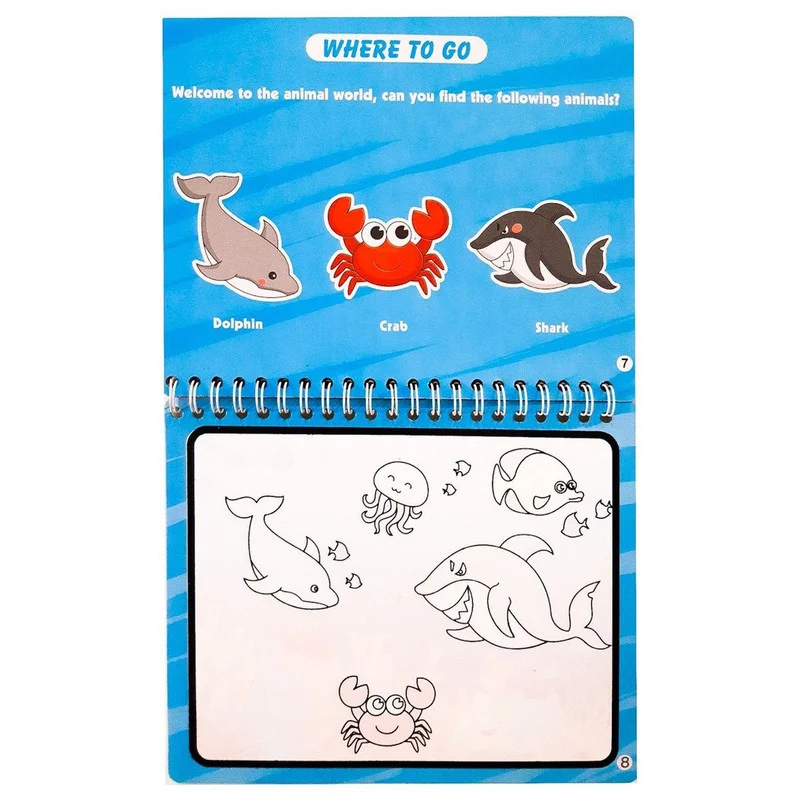 بازی آموزشی مجیک واتر ضخیم طرح حیات وحش مدل 2-999