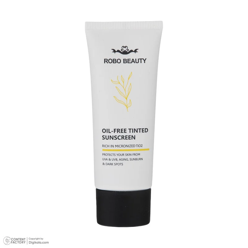 کرم ضدآفتاب رنگی SPF50 روبو بیوتی مدل Oil Free ‌مناسب پوست‌های چرب، حجم 40 میلی‌لیتر