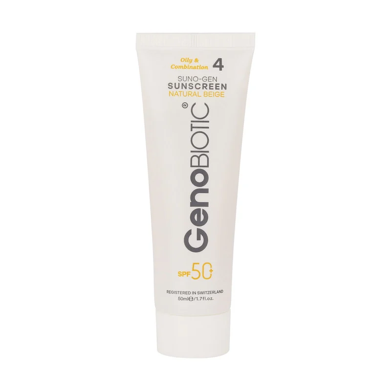 کرم ضد آفتاب رنگی صورت ژنوبایوتیک SPF 50 مدل SUNO محافظ UVA ،UVB، مناسب پوستهای چرب و مختلط حجم 50 میلیلیتر