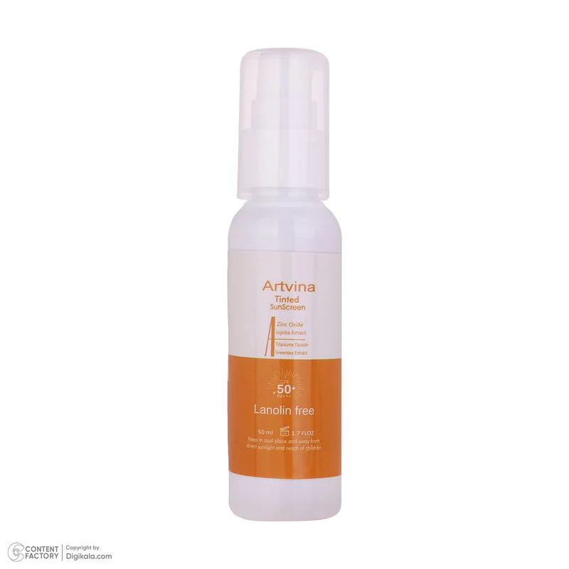 کرم ضد آفتاب رنگی صورت و بدن آرت وینا SPF50 مدل COVER و PA+++ مناسب انواع پوست حجم 50 میلی‌لیتر