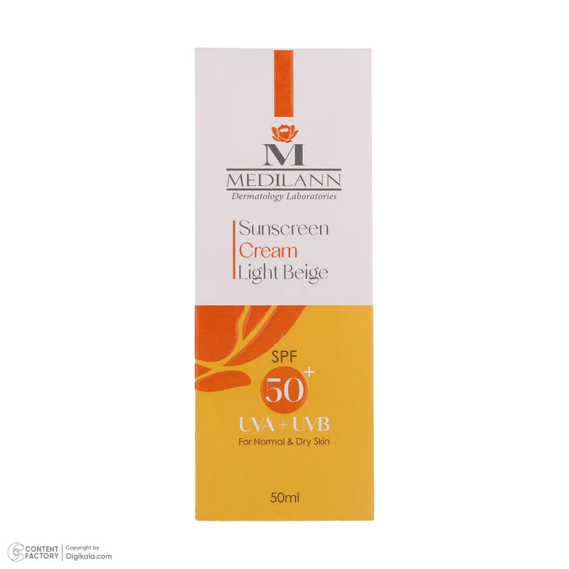 کرم ضدآفتاب رنگی مدیلن SPF50، مناسب پوست‌های خشک، حجم 50 میلی‌لیتر