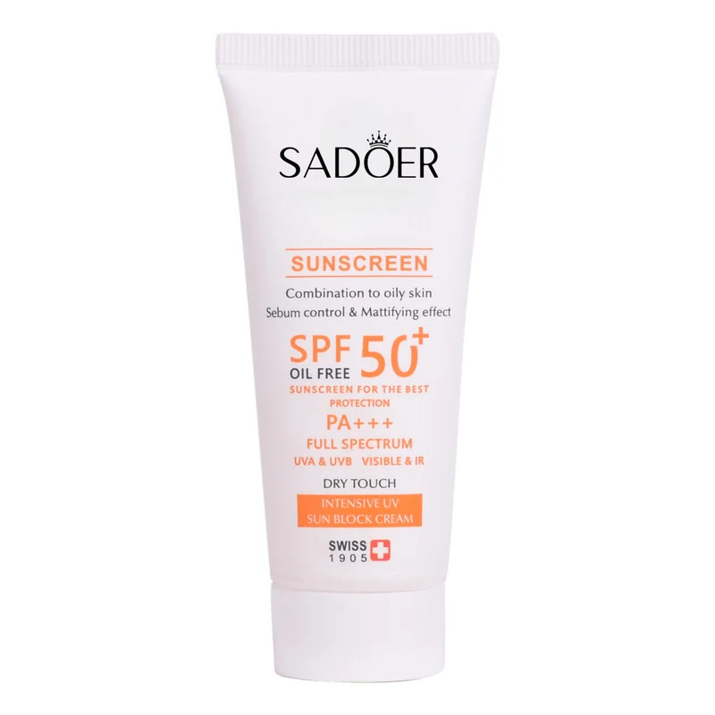 کرم ضدآفتاب بدون رنگ سادور SPF 30 مدل PI محافظ UVB,UVAوP+++ مناسب انواع پوست حجم 40 میلی‌لیتر