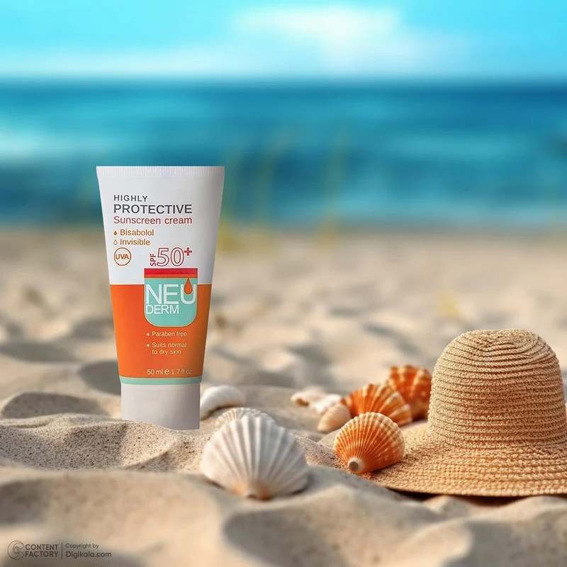 کرم ضدآفتاب نئودرم مدل Highly Protective Invisible SPF50، حجم 50 میلی‌لیتر