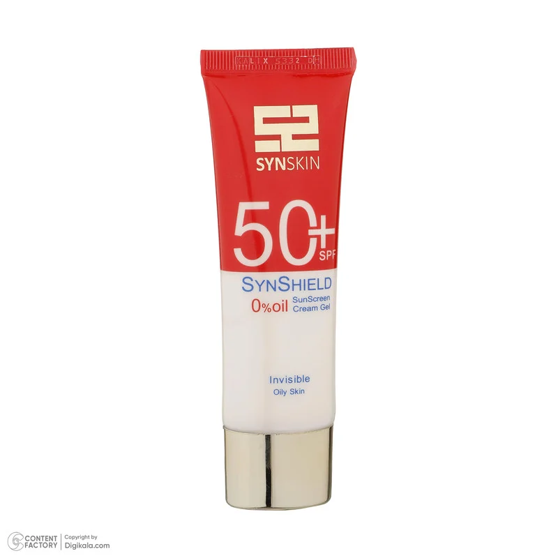 ژل کرم ضدآفتاب ساین اسکین بدون رنگ SPF50 مدل SynShield، مناسب پوست‌های چرب، حجم 50 میلی‌لیتر