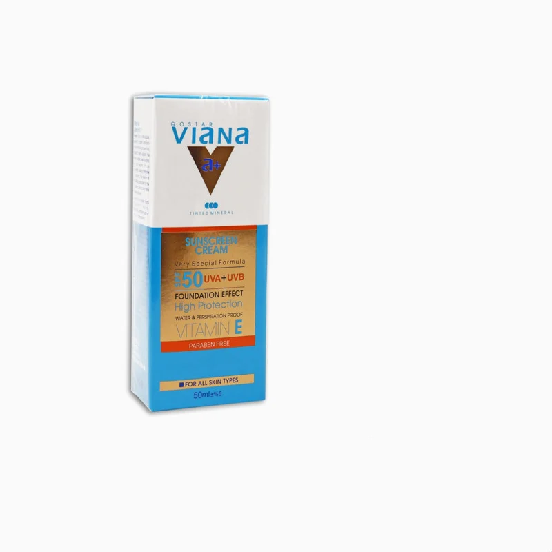 کرم ضد آفتاب رنگی ویانا SPF50 شماره 4 مناسب انواع پوست حجم 50 میلی لیتر