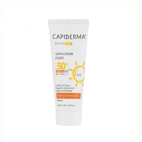 کرم ضد آفتاب بدون رنگ کپیدرما SPF 50 مدل CAP مناسب پوستهای مختلط تا چرب حجم 40 میلیلیتر