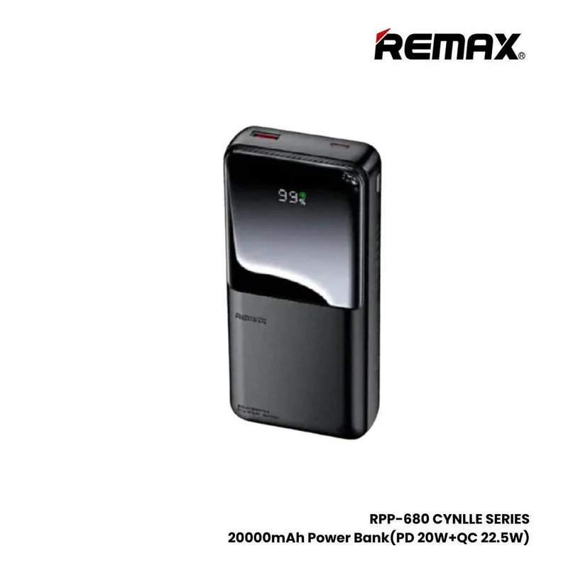 پاوربانک ریمکس مدل prp 680 ظرفیت ۲۰۰۰۰ میلی آمپر ساعت