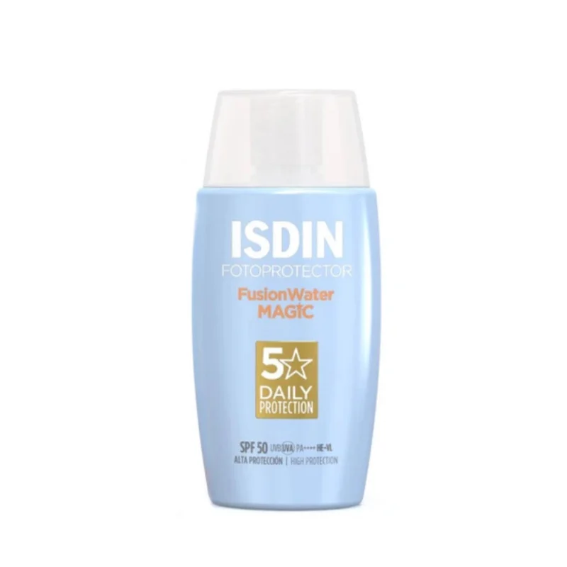 کرم ضد آفتاب بدون رنگ ایزدین SPF 50 مدل magic مناسب برای انواع پوست حجم 50 میلی‌لیتر