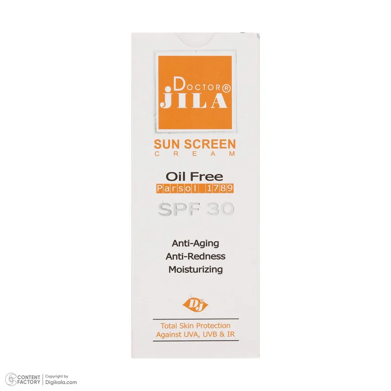 کرم ضد آفتاب و ضد چروک بی‌رنگ دکتر ژیلا، Spf 30، مدل Parsol 1789، مناسب پوست‌های چرب و مختلط با حجم 65 میلی‌لیتر، محافظت‌کننده در برابر اشعه‌های UVA و UVB، ضد پیری، دارای فرمولاسیون فاقد چربی، ویتامین‌های C و E، با ماندگاری 2 ساعته