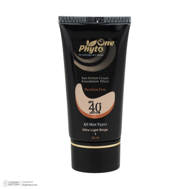 کرم ضد آفتاب رنگی صورت فیتو وان SPF 40 مدل 01 محافظ در برابر اشعه UV و UVB مناسب برای انواع پوست حجم 30 میلی‌لیتر