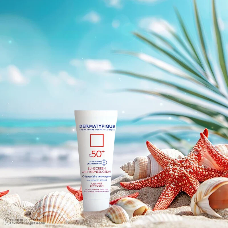 کرم ضد آفتاب بدون رنگ درماتیپیک SPF50 مدل Anti_redness ‌محافط UVB, UVA مناسب انواع پوست حجم 40 میلی‌لیتر
