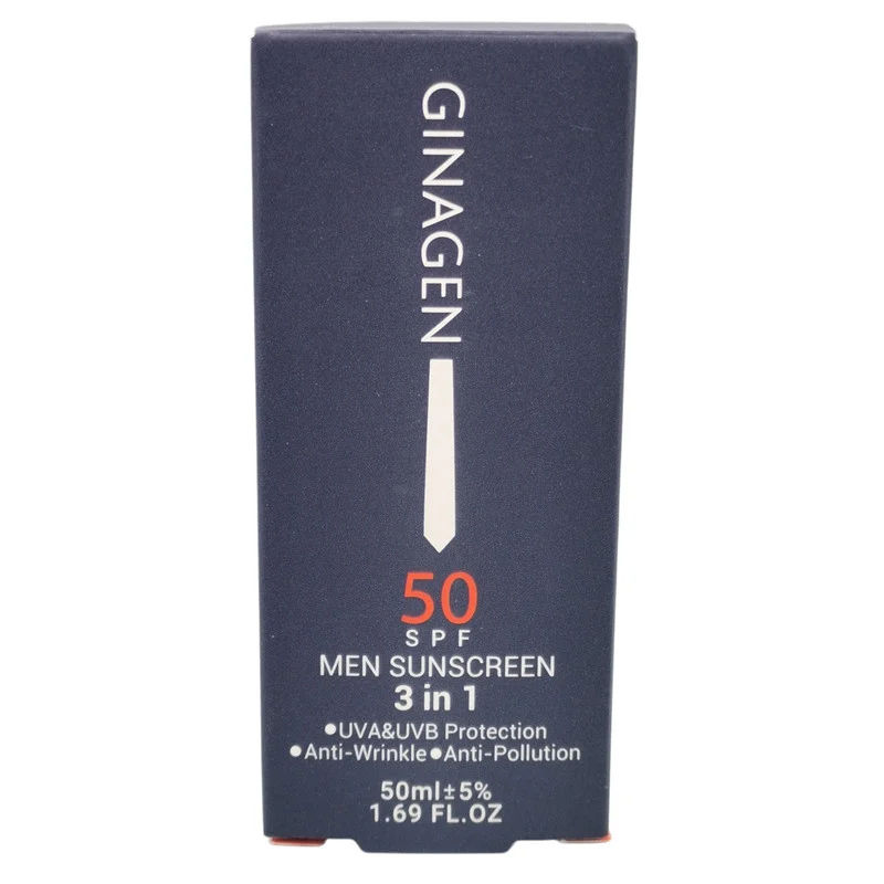 کرم ضد آفتاب بدون رنگ ژیناژن SPF 50 مدل 3in1 محافظ UVA ،UVB ضد حساسیت، ضد چروک و ضد پیری، مناسب انواع پوست حجم 50 میلیلیتر مجموعه دو عددی