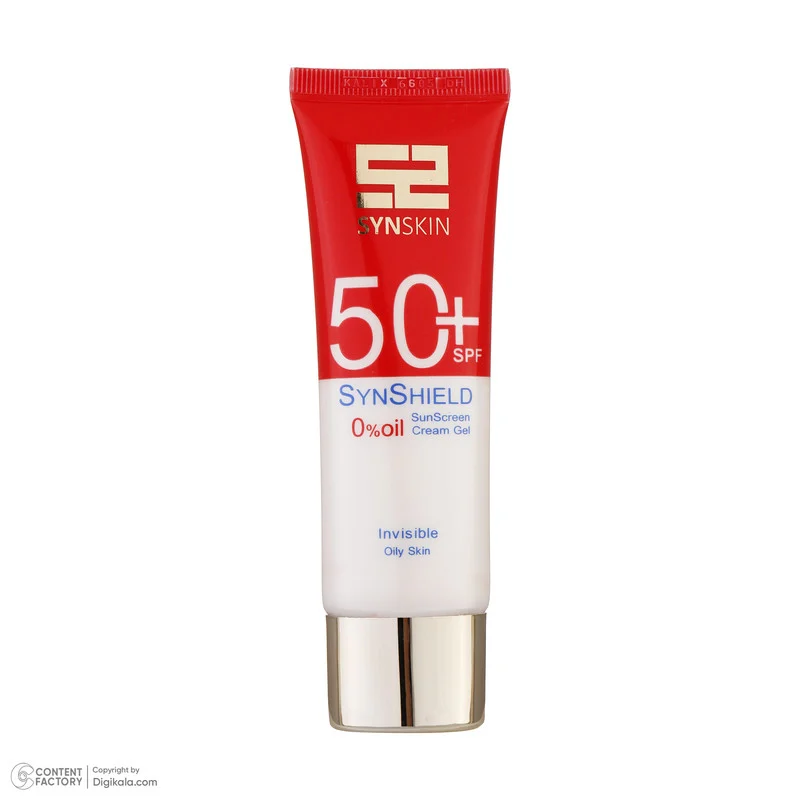 فلوئید ضدآفتاب بدون رنگ ساین اسکین SPF50 مدل SYN SHIELD، مناسب پوست‌های چرب، حجم 50 میلی‌لیتر