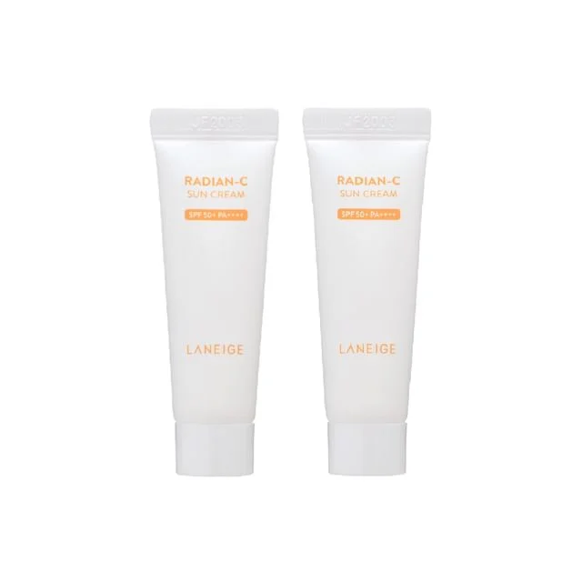 کرم ضد آفتاب بی‌رنگ لانیژ SPF 50 مدل Radian-C محافظ UVA ،UVB و PA+++ مناسب برای انواع پوست حجم 10 میلی‌لیتر بسته دو عددی