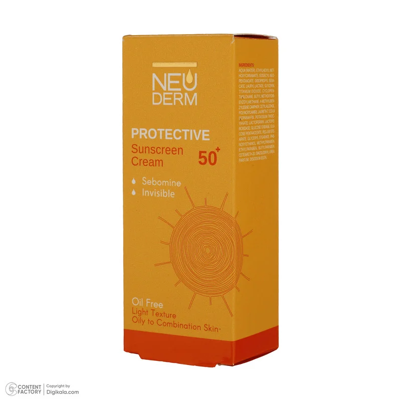 کرم ضدآفتاب بی‌رنگ نئودرم مدل Highly Protective SPF50، مناسب پوست‌های چرب تا مختلط، حجم 50 میلی‌لیتر