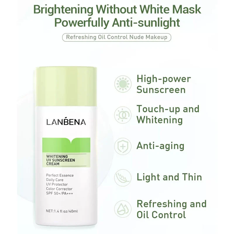 کرم ضد آفتاب لنبنا مدل WHITENING UV SUNSCREEN حجم 40 میلی لیتر