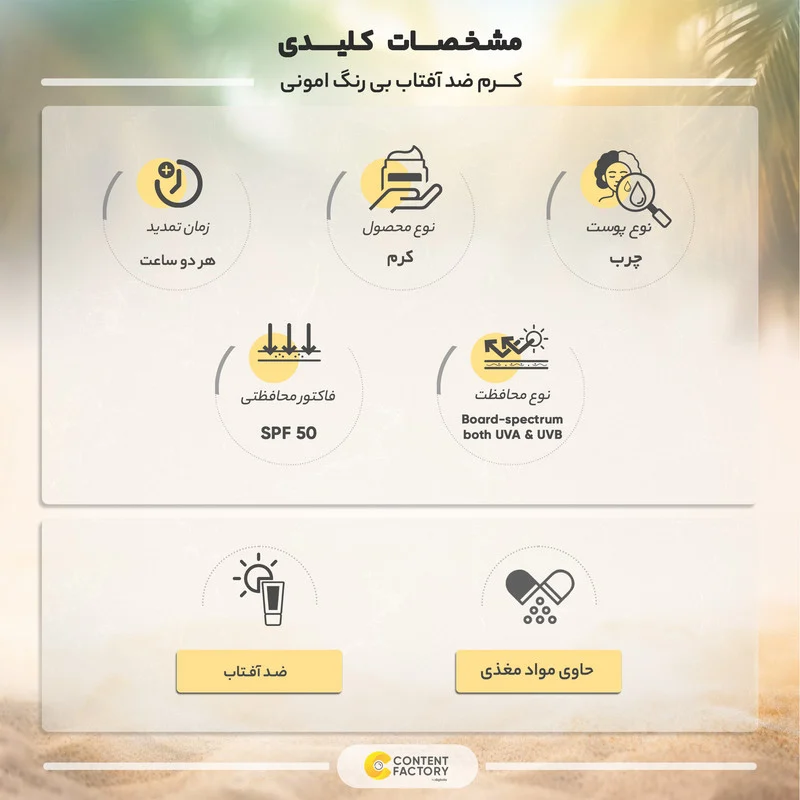 کرم ضد آفتاب بدون رنگ امونی spf50 مدل purience مناسب برای پوست چرب حجم 50 میلی‌لیتر