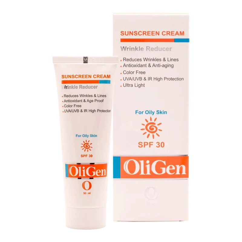 کرم ضد آفتاب بی رنگ الی ژن spf 30 مدل 02 مناسب پوست چرب حجم 50 میلی لیتر