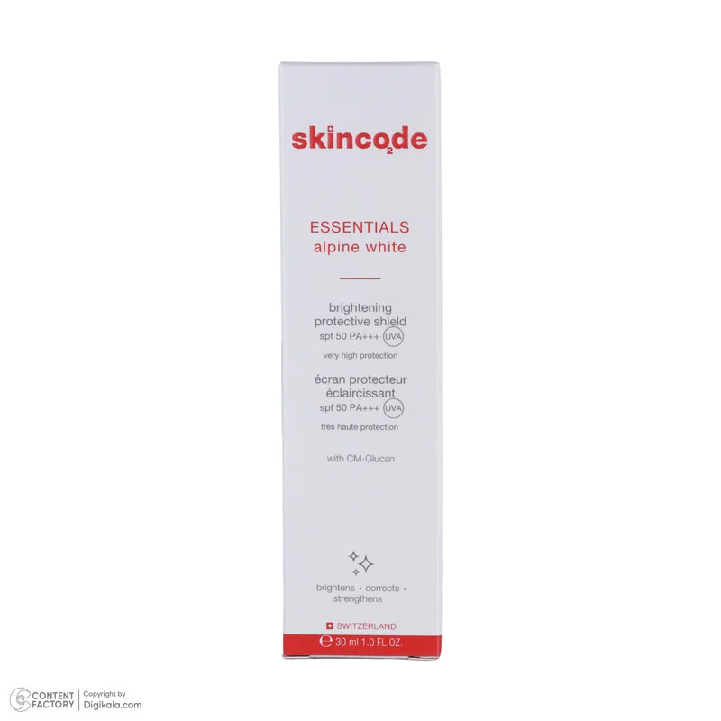 فلوئید ضد آفتاب بی رنگ صورت اسکین کد SPF50 مدل ALPINE محافظ UVA مناسب برای انواع پوست حجم 30 میلی لیتر