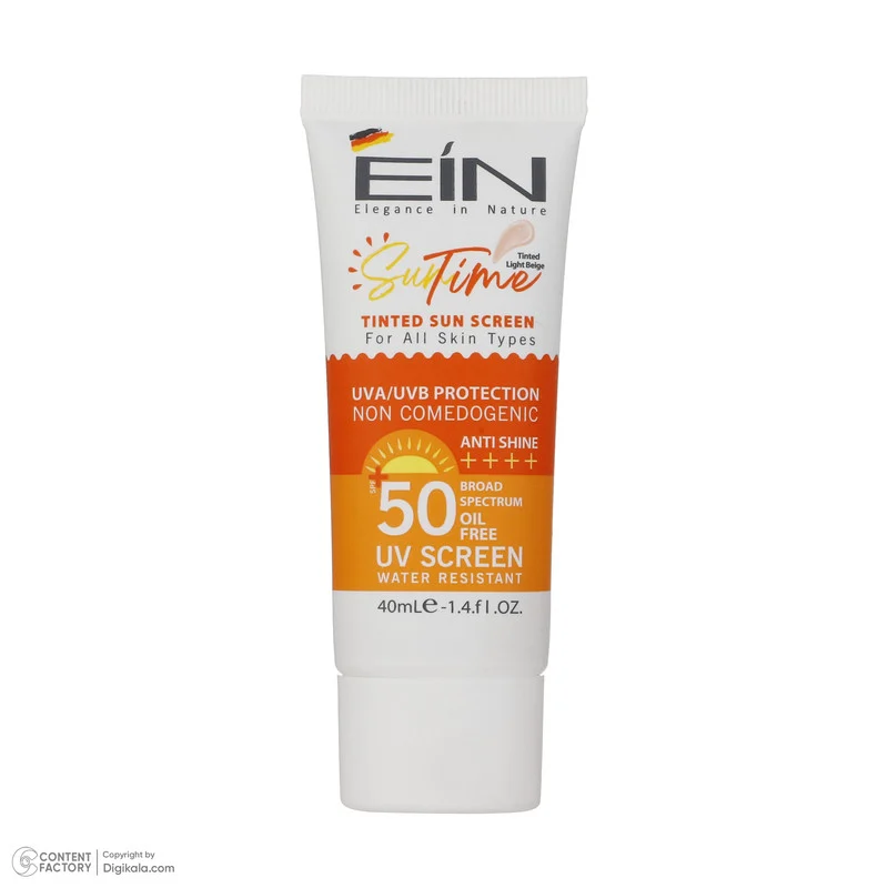 کرم ضد آفتاب رنگی ای آی ان SPF 50 مدل suntime ‌مناسب انواع پوست حجم 40 میلی‌لیتر