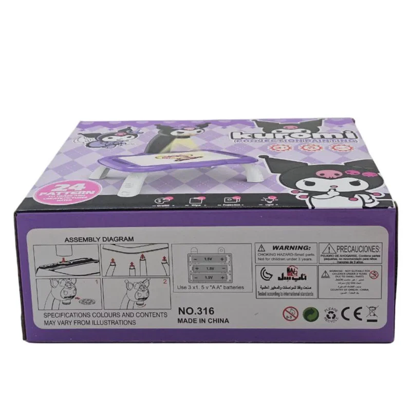 بازی آموزشی رنگ آمیزی ناب سل مدل میز نقاشی پروژکتوردار چراغدار طرح کرومی PROJECTION PAINTING 12COLORS WATERCOLOR PEN WITH 24 PATERN